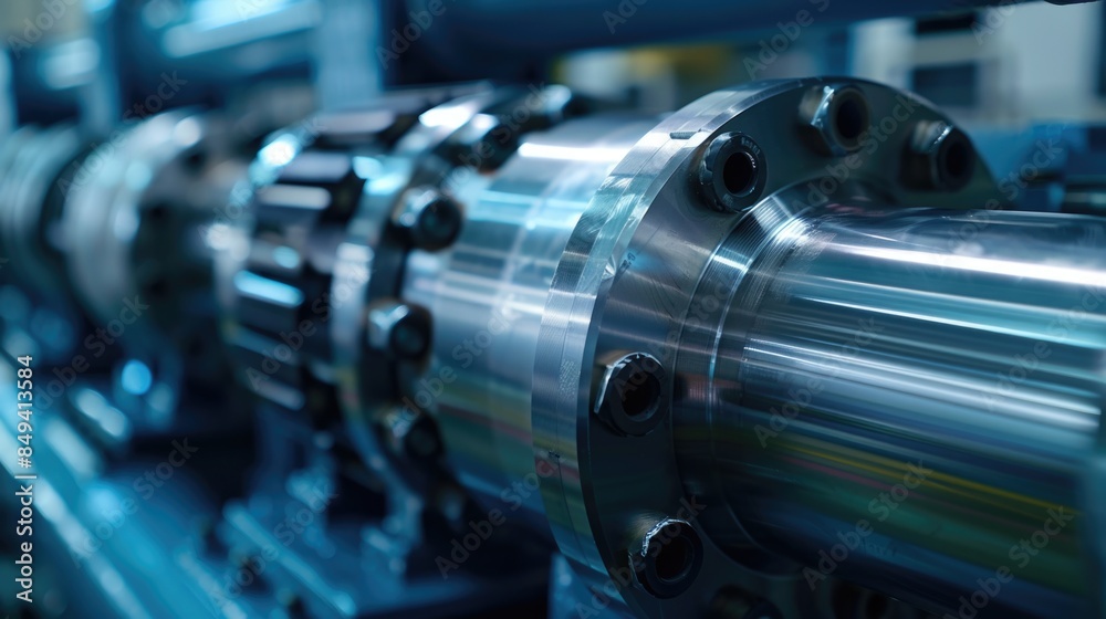 Aufkleber A close-up view of a machine in an industrial setting, suitable for use in manufacturing or technical contexts