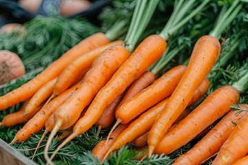 Close up of carrots for sale in Farmer's Market