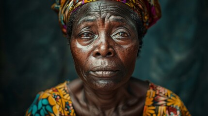Portrait of pretty African woman dress in African traditional dress