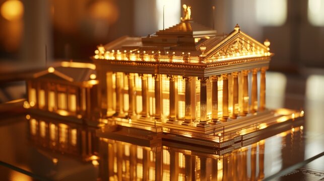 The image is of Parthenon model made of matchsticks.