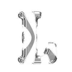 White symbol with silver thick straps. letter k