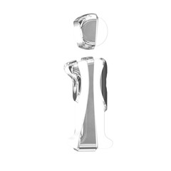 White symbol with silver thick straps. letter i