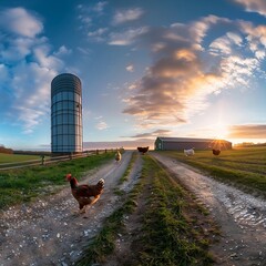 modern day poultry farm facility shot