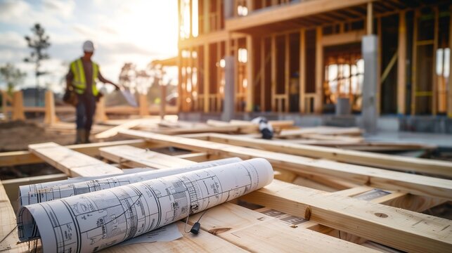 Timber frame construction site and plan