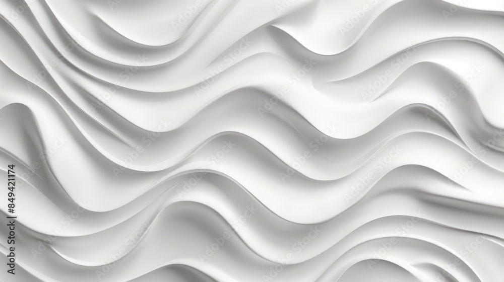 Poster a white wall with a unique wave pattern, perfect for interior design or abstract art uses