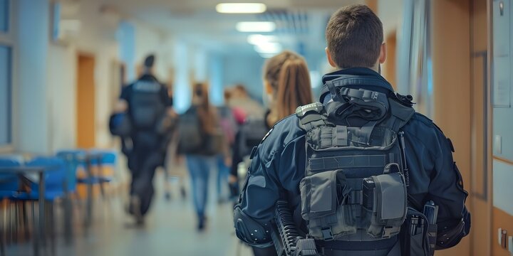 Police or antiterrorists entering school or classroom in response to emergency situation. Concept Emergency Response, School Safety, Law Enforcement Training, Crisis Management, Security Protocols