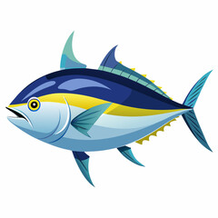 fish on blue background