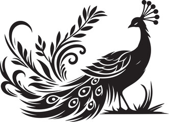 illustration of a peacock