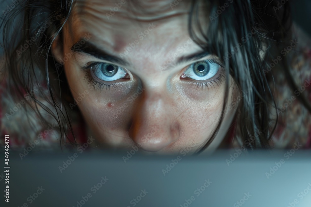 Poster a person studying or working on a laptop screen