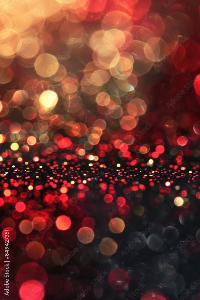 Poster A blurry image featuring a red and black background with no distinct objects or features