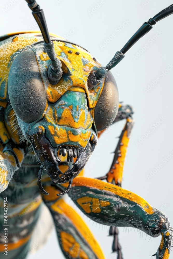 Poster close-up view of a bug's head and eyes, showing detailed features