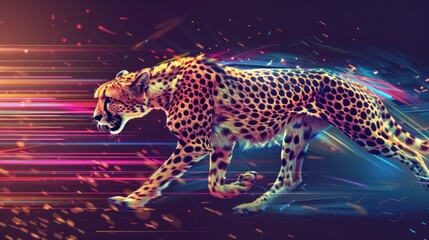 illustration light speed of cheetah