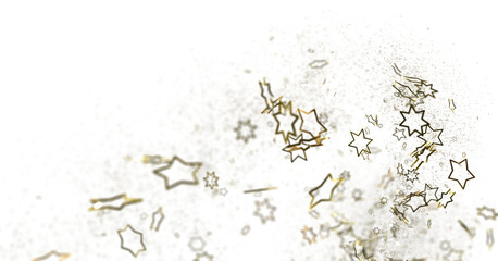 Starlit Christmas Plummet: Spectacular 3D Illustration Showcasing Descending Holiday Star Clusters