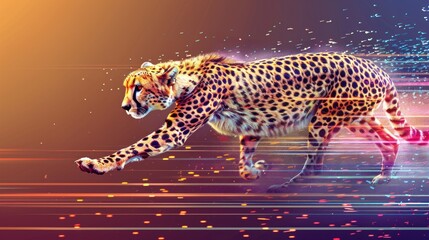 illustration light speed of cheetah