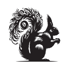 Grey Squirrel Silhouette Vector Art