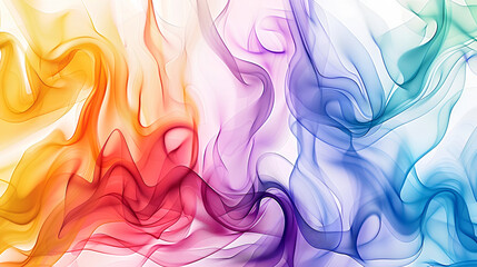 Fototapeta premium a bright, minimalist watercolor abstract background with vibrant rainbow colors
