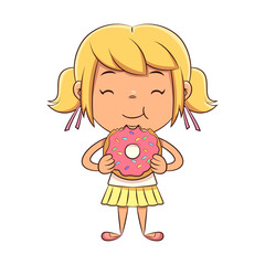 Girl eating donut