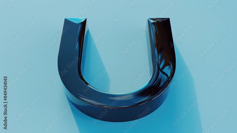 Poster A close-up shot of a black object on a blue surface, with no additional context