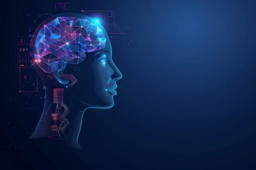 Neon brain highlights neural network in AI research, showcasing vibrant blue and purple synapses.