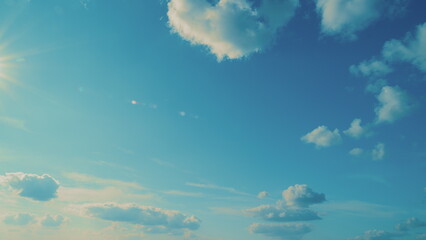 Light Cloudiness On A Sky Background. White Fluffy Clouds In Blue Sky. Beautiful Clouds.
