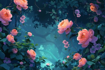 A breathtaking and awe-inspiring landscape with blooms