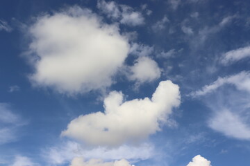 flotting praying woman clouds in the sky