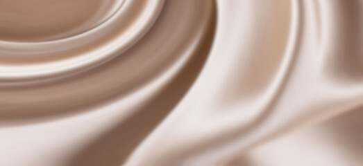 Beige silk or satin fabric texture. Abstract folds. Luxury background for Valentine's or wedding design.