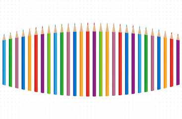 Wektorowa illustracja kolorowe kredki na tle w kropeczki © Ana CPP