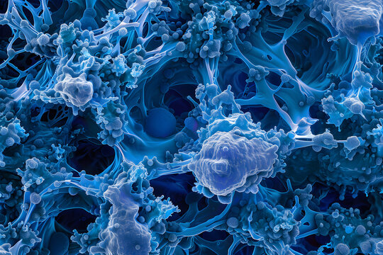 Electron microscopy of brain neural network, cells of brain, electron microscopy