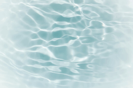 Blue water with ripples on the surface. Defocus blurred transparent blue colored clear calm water surface texture with splashes and bubbles. Water waves with shining pattern texture background.