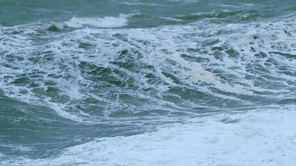Windy Bad Weather. Scenic Seascape Background. Dark Water Background. Static.