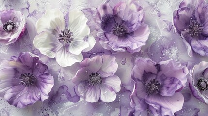 Obraz premium Spring flowers in shades of purple and white