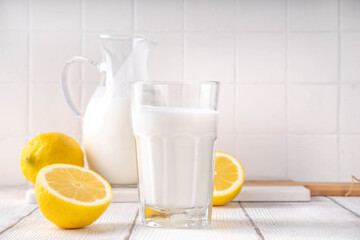 Homemade kefir, buttermilk or yogurt