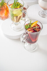 Various autumn winter alcohol cocktails