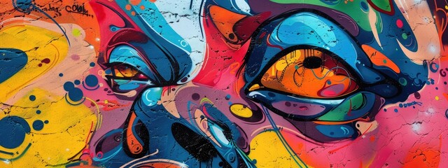 Fototapeta premium Peace street art graffiti colorful 