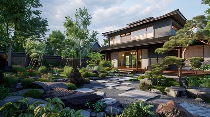 Japanese newly built detached house for sale : Generative AI
