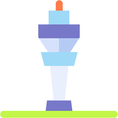 airport tower vector design flat icon 