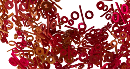 percent shopping digital in 3d. background