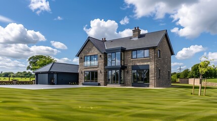 Large executive new build house on an exclusive development in the English countryside : Generative AI