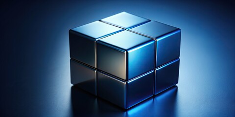 Dark blue metallic cubes background, rendering,abstract, geometric, texture, backdrop, modern, design, shiny