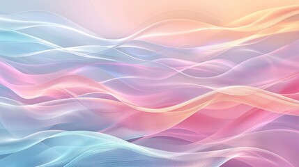Obraz premium An abstract background featuring interlocking wave patterns in soft pastel colors, creating a harmonious and calming design.