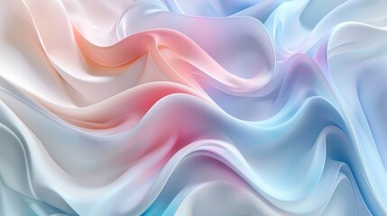 Obraz premium An abstract background featuring interlocking wave patterns in soft pastel colors, creating a harmonious and calming design.