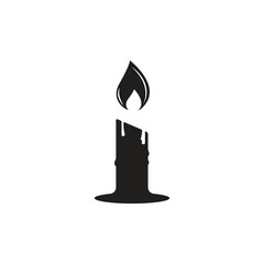 Candle Black Vector Logo flat candle
