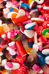 Tasty mix of jelly colorful candies.