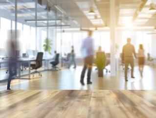 Business office with blurred people casual wear, with blurred bokeh background