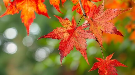Obraz premium Autumn Maple leaves are lovely.