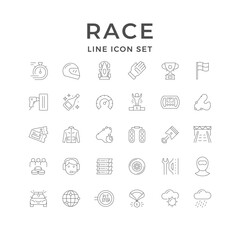 Set line icons of race