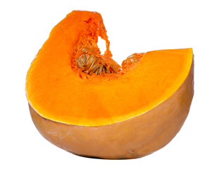 Piece of pumpkin on white background isolation