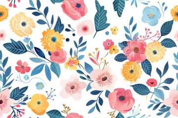Floral Pattern with Watercolor Effect