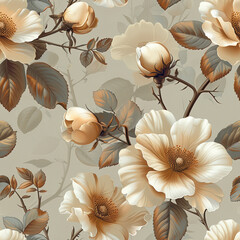 Seamless traditional flower Indian motif pattern	

